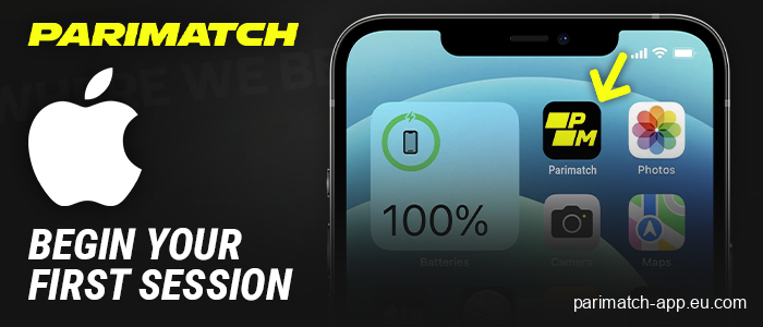 Start using the Parimatch app on iOS