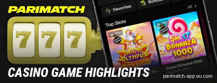 Casino games in the Parimatch India app