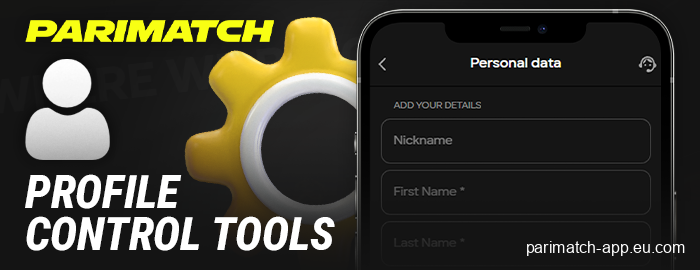 Profile settings in the Parimatch India app
