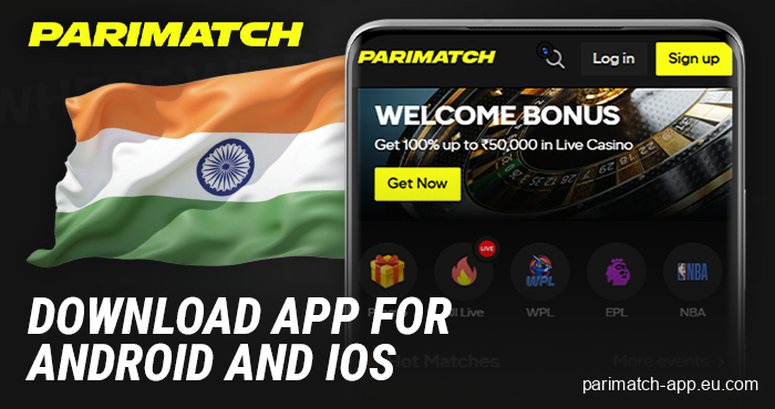 Parimatch mobile app for Android and iOS