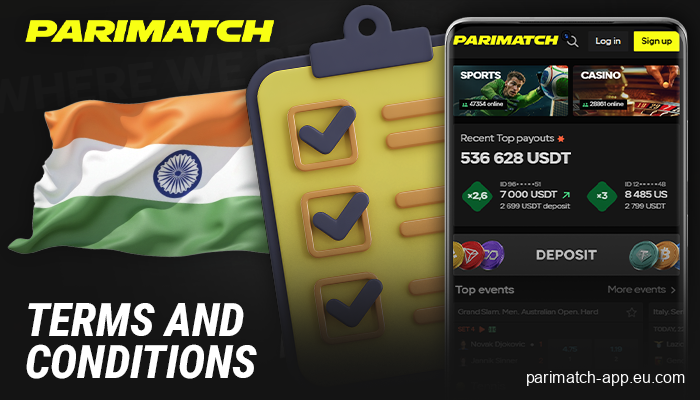 Terms and conditions for Indian players at Parimatch